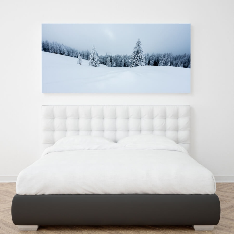 Heavily snow covered forest in switzerland