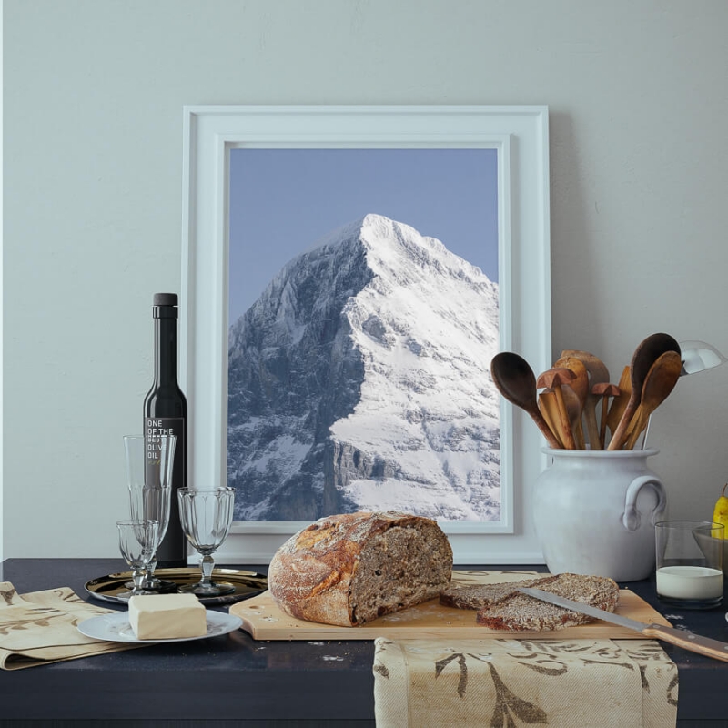 Eiger mountain west ridge during winter