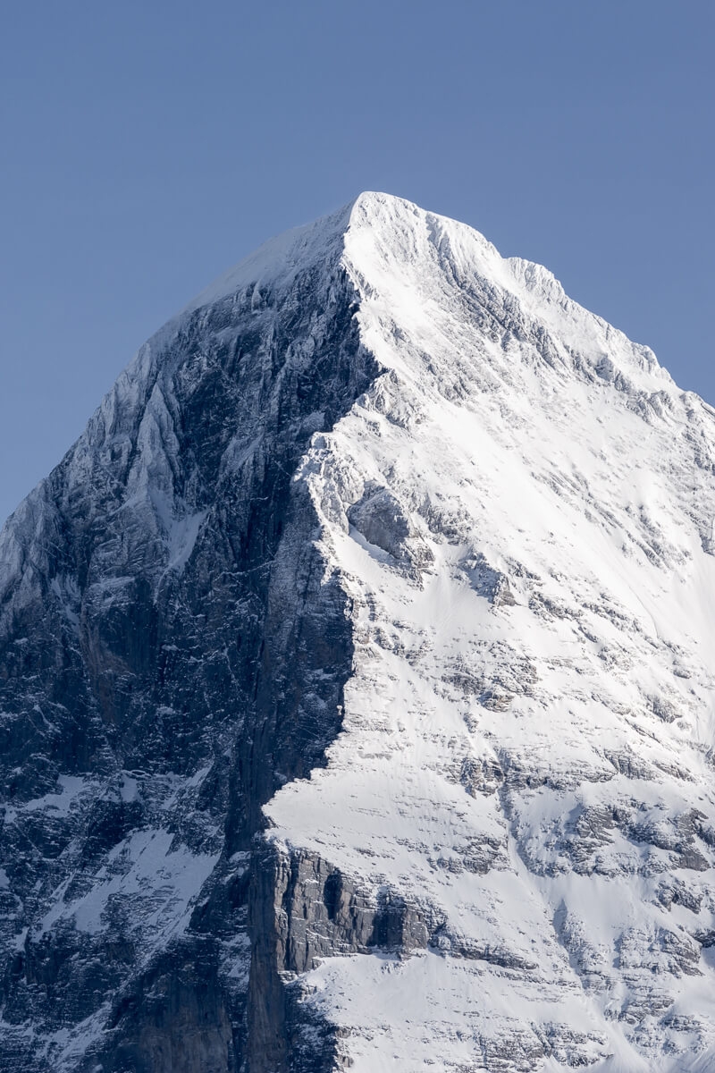 Eiger mountain west ridge during winter
