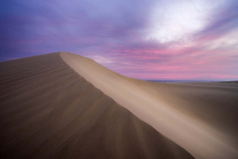 Sunset at Stockton beach sand dunes