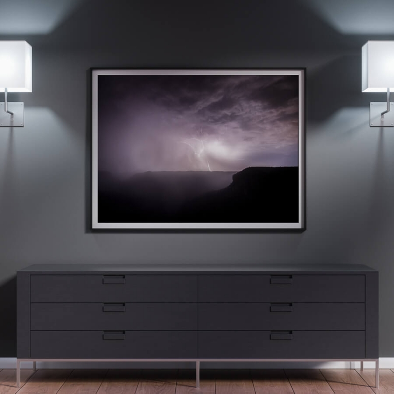 storm with lightning bolts at Govetts Leap