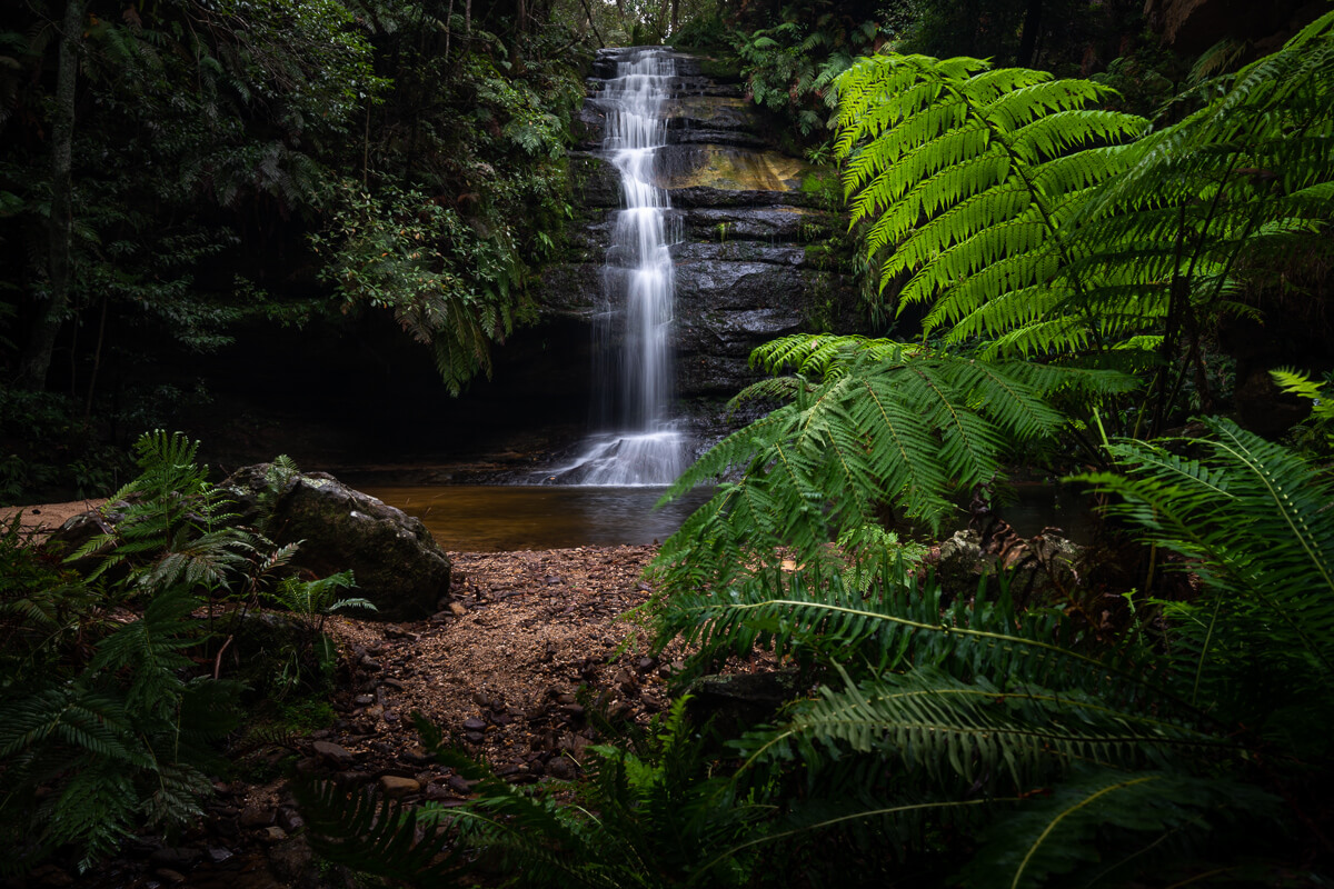 A quaint waterfall, Pool of Siloam deep into the wilderness of the Blue Mountains national park.